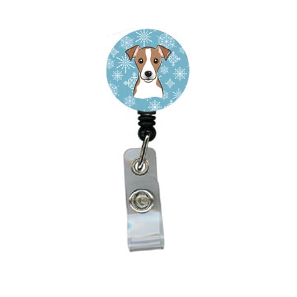 Teacher&Aposs Aid Snowflake Jack Russell Terrier Retractable Badge Reel TE2925688 - main
